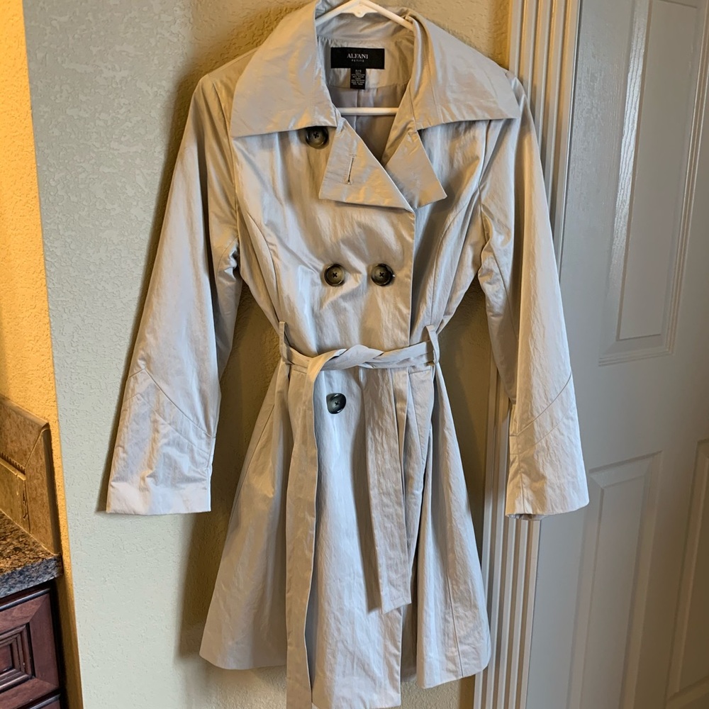 Silver trench coat